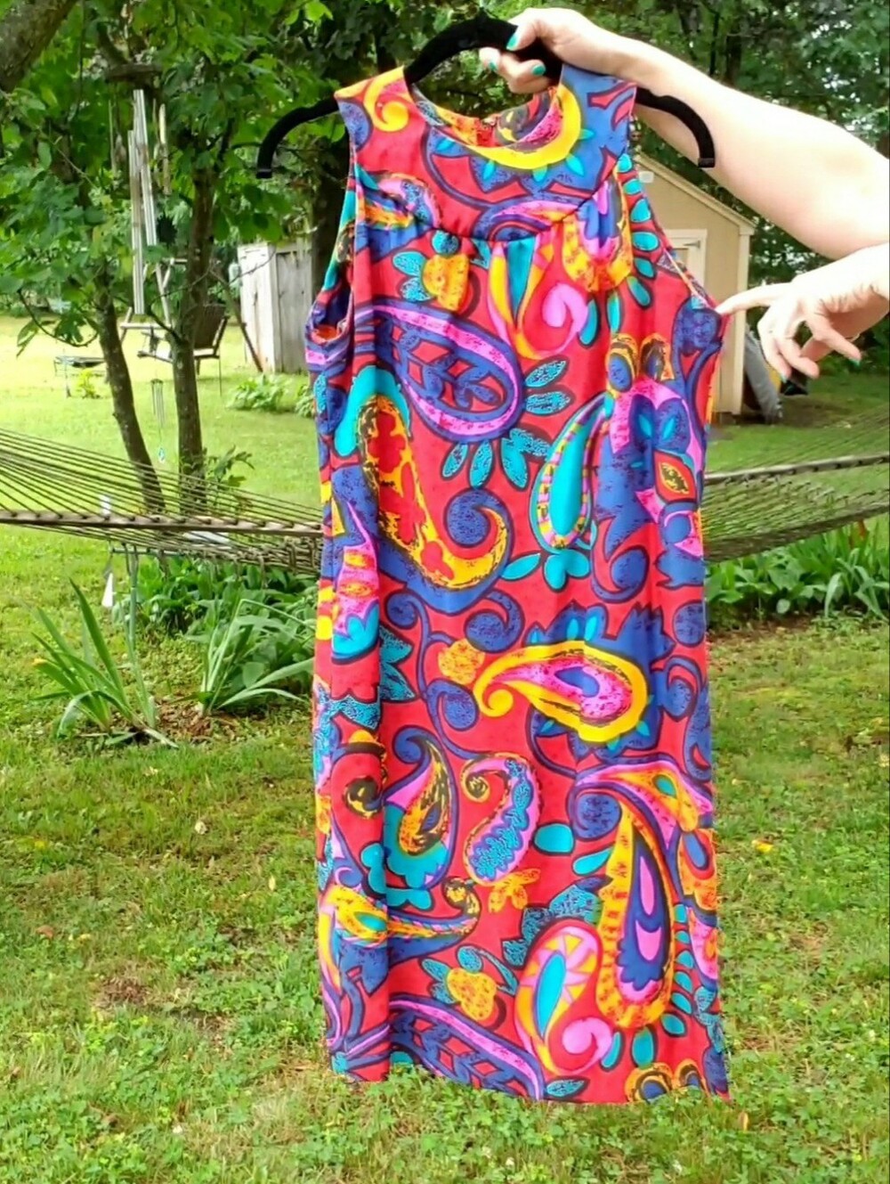 Vintage Colorful Paisley Dress